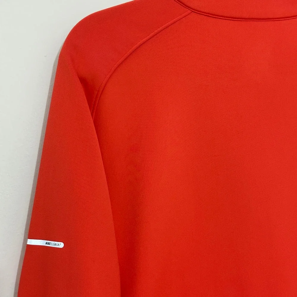 Nike Element Dri-FIT Womens Jacket L Orange Full Zip Running Fleece Lined Sporty